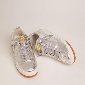 Golden Goose Yeah sneakers in silver laminated leather